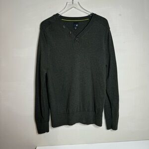 J Ferrar Mens Sweater Long Sleeve Pullover Dark Green